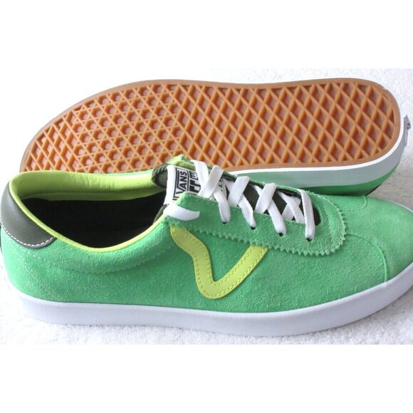 Vans Men's Sport Low Sport Pop Green White Suede shoes Sizes NIB - Picture 2 of 5